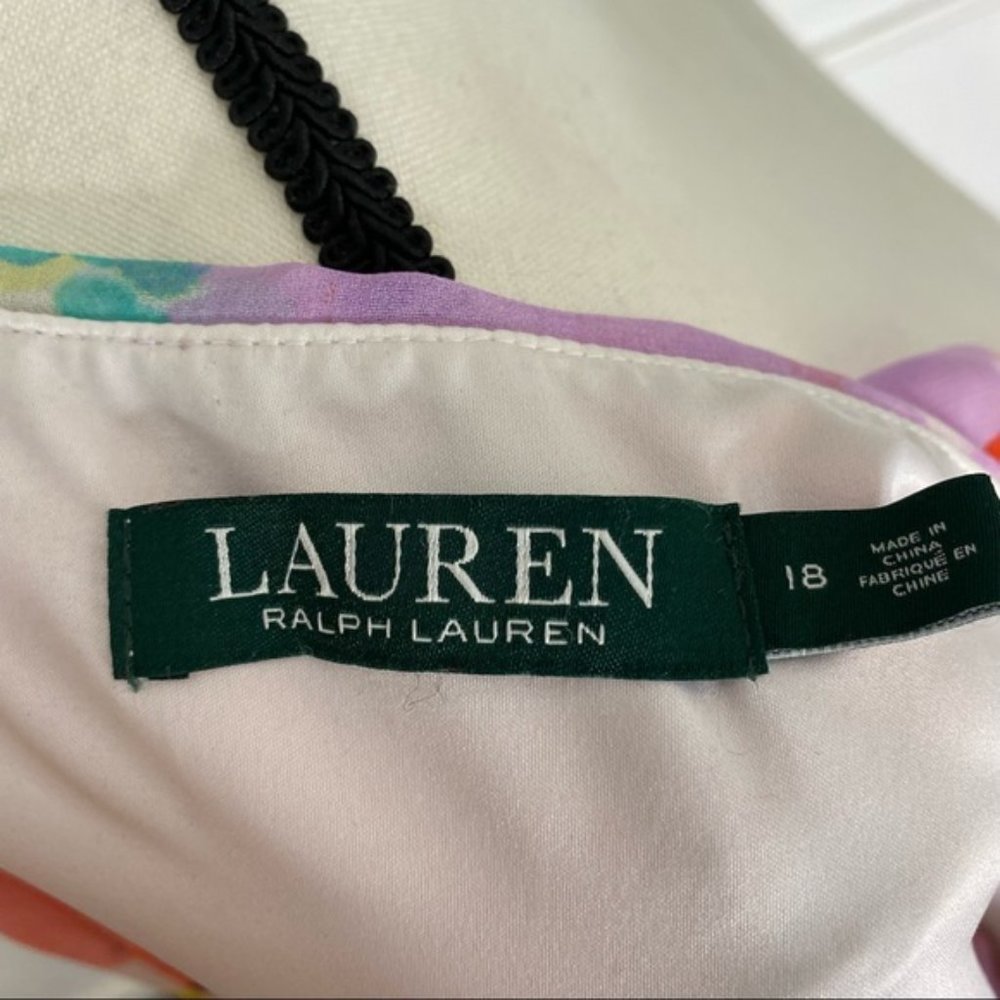 Lauren Ralph Lauren ~ Floral Watercolor Dress ~18 (runs very small like 14) - Picture 5 of 6